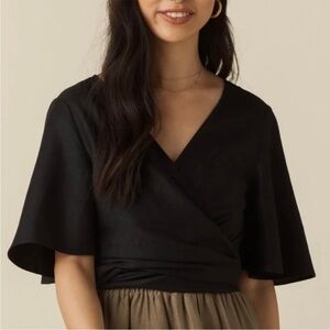 VETTA Black Wrap Top